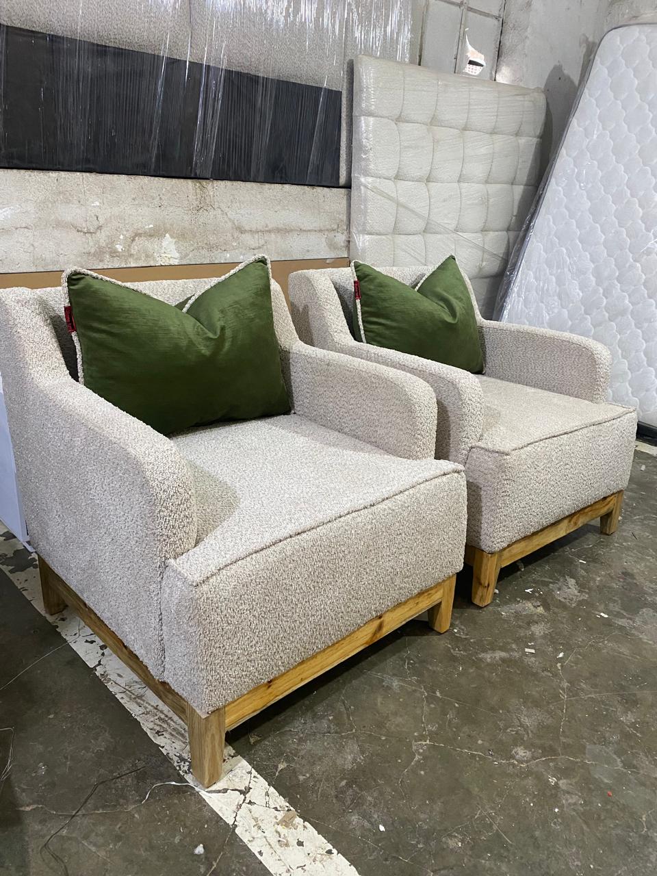 2 Boucle Accent Chairs — Free Delivery Special Johannesburg